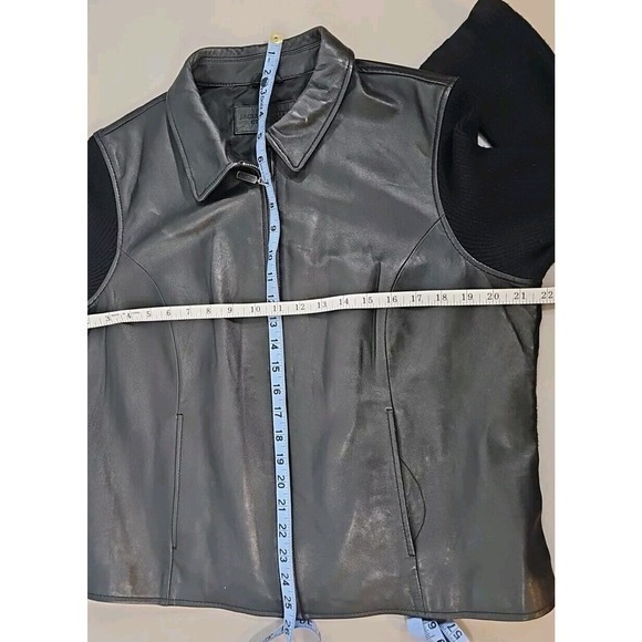 Jaclyn Smith Classic Black Leather Riding Jacket Large, 1990's - Picture 3 of 4